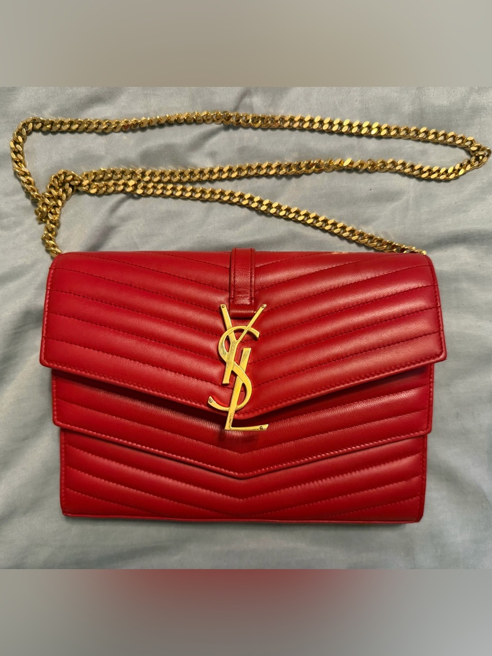 ❤️ Saint Laurent Matelasse Lambskin Sulpice Chain shoulder bag, double flap +COA